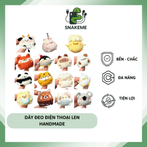 Dây đeo điện thoại len handmade móc tay phong cách vintage Snakeme
