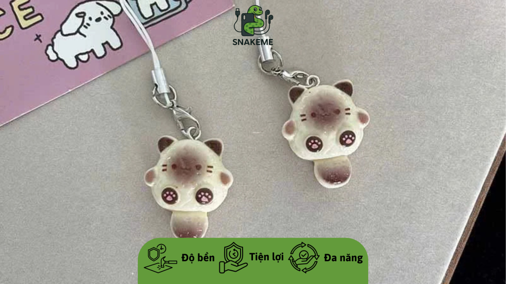 Dây đeo điện thoại hình thú đáng yêu