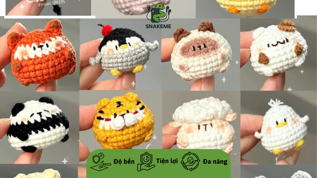 Mẫu dây đeo điện thoại bằng len đẹp