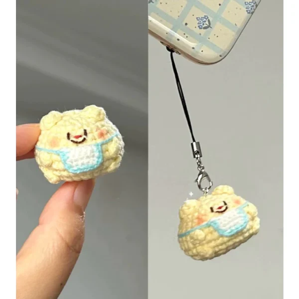 Dây đeo điện thoại len handmade móc tay phong cách vintage Snakeme - Ảnh 2